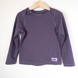 REI Co-op Base Layer Top Toddler 4T Purple Striped Long Sleeve Active Shirt